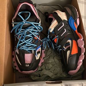 Balenciaga track sneakers orange/black/pink